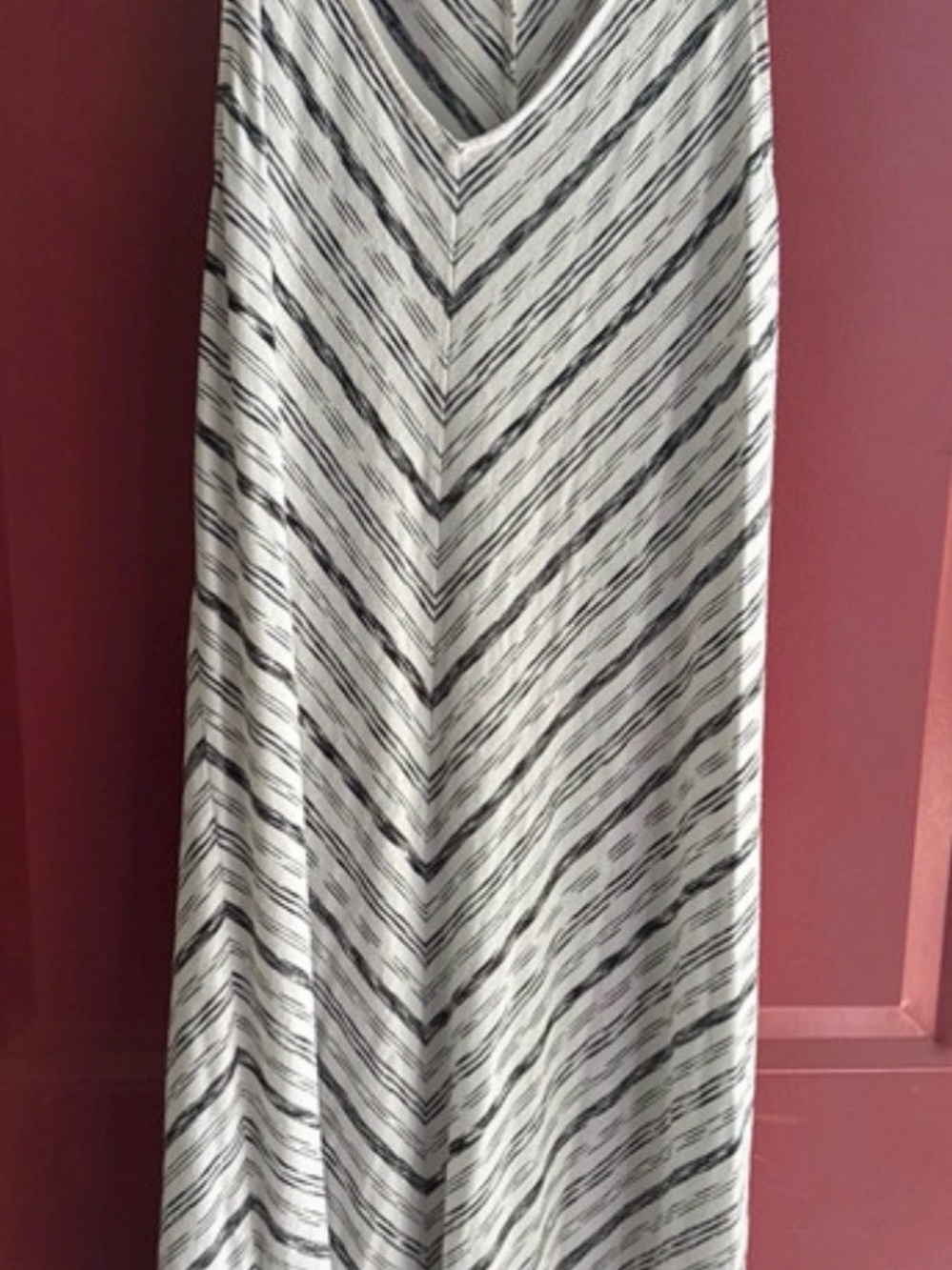 J. Jill Black and White Chevron Midi Skirt
